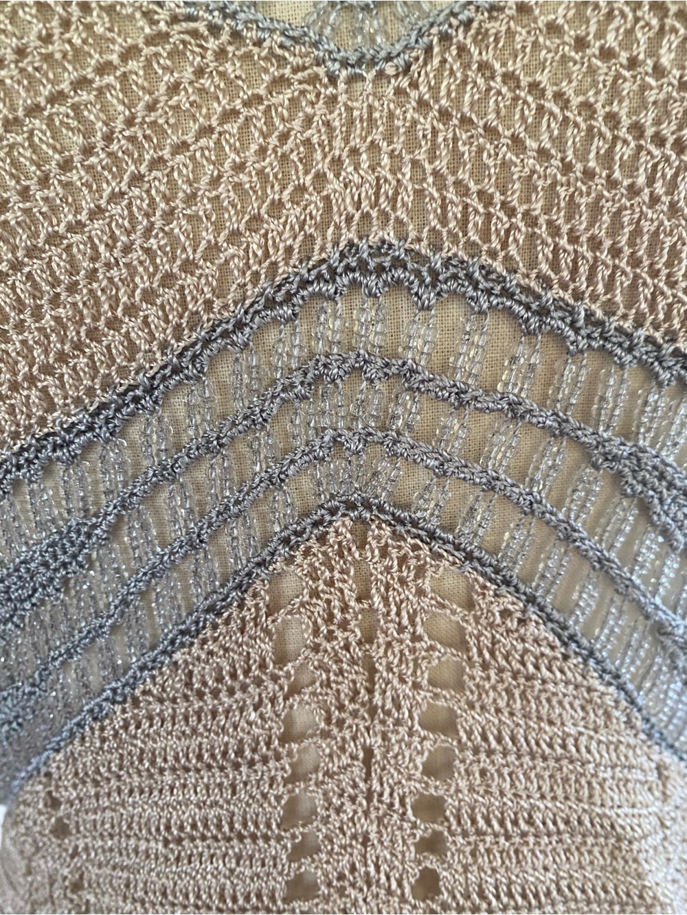 1990’s Beaded open weave crochet sweater size medium